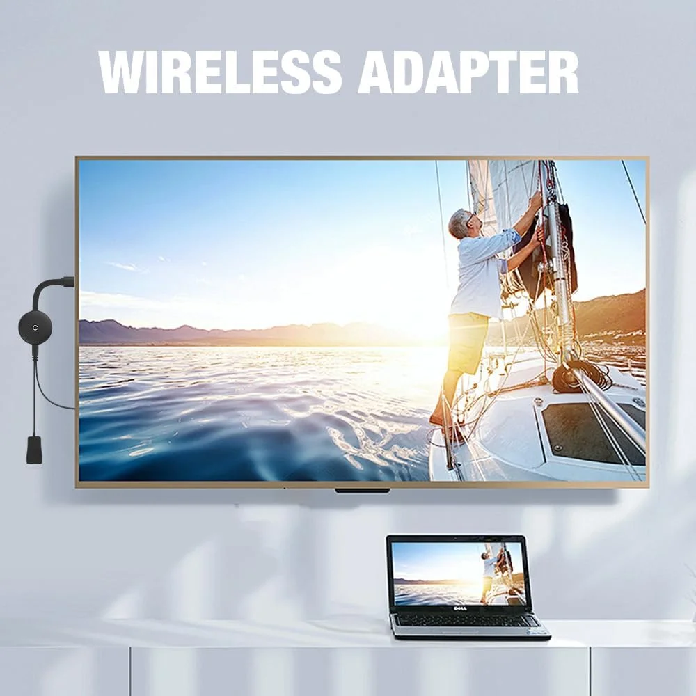آداپتور HDMI بی‌سیم، دانگل HDMI بی‌سیم، 2.4/5 گیگاهرتز 4K Full HD Miracast HiFi HD-MI دانگل، Miracast برای تلویزیون، پشتیبانی از Android/iOS/Laptop/PC/Monitor/TV/DLNA/Airplay