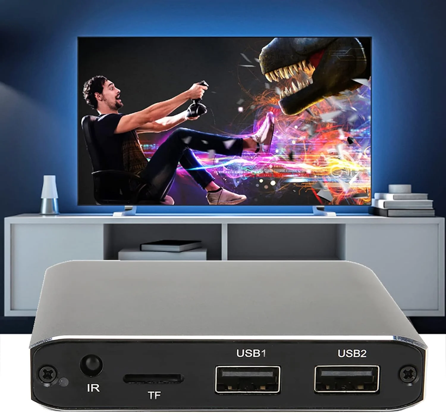 پخش کننده رسانه ای HDMI با کیفیت 4K@60Hz به همراه ریموت کنترل، پشتیبانی از 4K 10Bit H.264/H.265 4K 60fps، برای درایوهای USB، کارت های SD، PPT، MKV، MP4، AVI، MOV، MPEG (پلاگ UK)