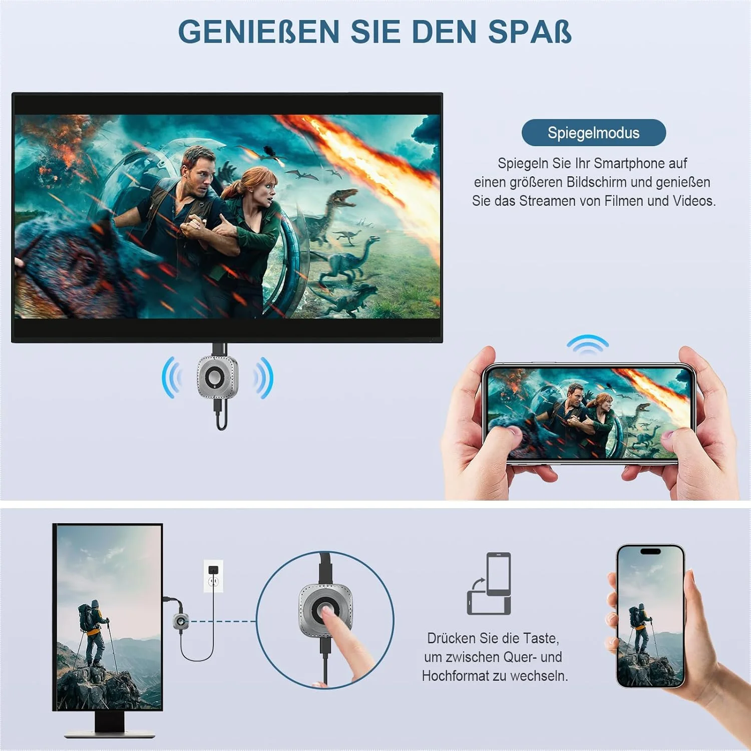 دانگل HDMI وایرلس Miracast، دانگل استریمینگ قابل حمل برای انتقال فایل های ویدئویی و صوتی از دستگاه های آیفون، آیپد، اندروید و iOS به پروژکتور مانیتور HDTV با پشتیبانی از Miracast AirPlay دانگل HDMI وایرلس Miracast، دانگل استریمینگ قابل حمل برای انتقال فایل های ویدئویی و صوتی از دستگاه های آیفون، آیپد، اندروید و iOS به پروژکتور مانیتور HDTV با پشتیبانی از Miracast AirPlay