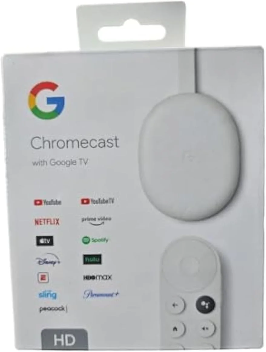 دستگاه پخش جریانی MIICAM Google Chromecast با Google TV - HD به همراه ریموت کنترل صوتی - دسترسی به نتفلیکس، یوتیوب، پرایم ویدیو، هولو، اسپاتیفای و غیره - نصب آسان - سازگار با اندروید و iOS