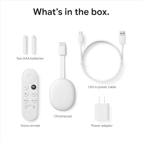 دستگاه پخش جریانی MIICAM Google Chromecast با Google TV - HD به همراه ریموت کنترل صوتی - دسترسی به نتفلیکس، یوتیوب، پرایم ویدیو، هولو، اسپاتیفای و غیره - نصب آسان - سازگار با اندروید و iOS دستگاه پخش جریانی MIICAM Google Chromecast با Google TV - HD به همراه ریموت کنترل صوتی - دسترسی به نتفلیکس، یوتیوب، پرایم ویدیو، هولو، اسپاتیفای و غیره - نصب آسان - سازگار با اندروید و iOS