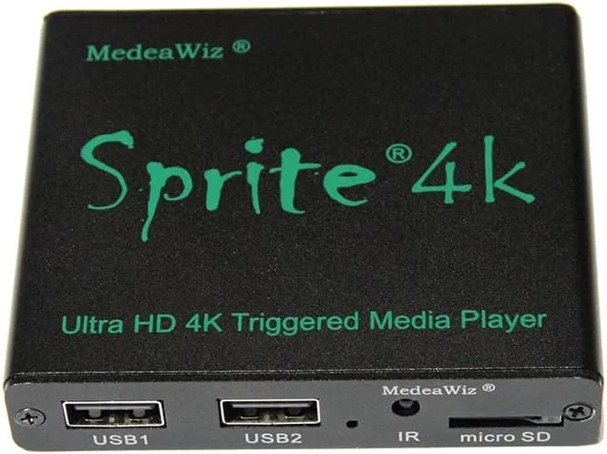 پخش کننده رسانه 4K حلقه ای DV-S4، HDMI، NTSC، PAL، USB، RCA، 2 پورت، مشکی، سازگار با تلویزیون، پروژکتور، مانیتور، کامپیوتر شخصی