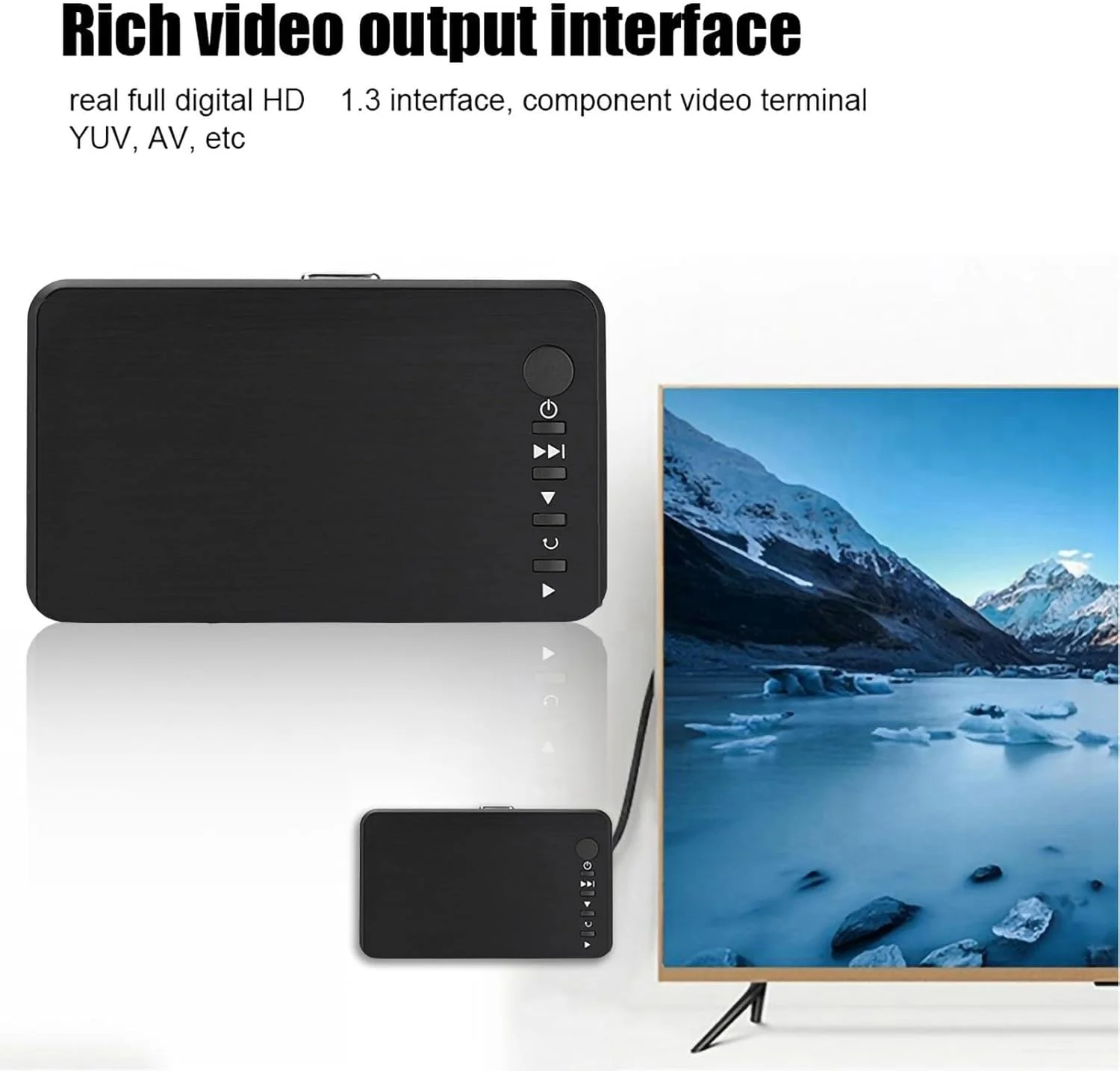 پخش کننده رسانه HDMI، پخش کننده رسانه تلویزیونی قابل حمل حرفه ای برای هارد دیسک، کارت SD، درایو فلش USB (دوشاخه EU) پخش کننده رسانه HDMI، پخش کننده رسانه تلویزیونی قابل حمل حرفه ای برای هارد دیسک، کارت SD، درایو فلش USB (دوشاخه EU)