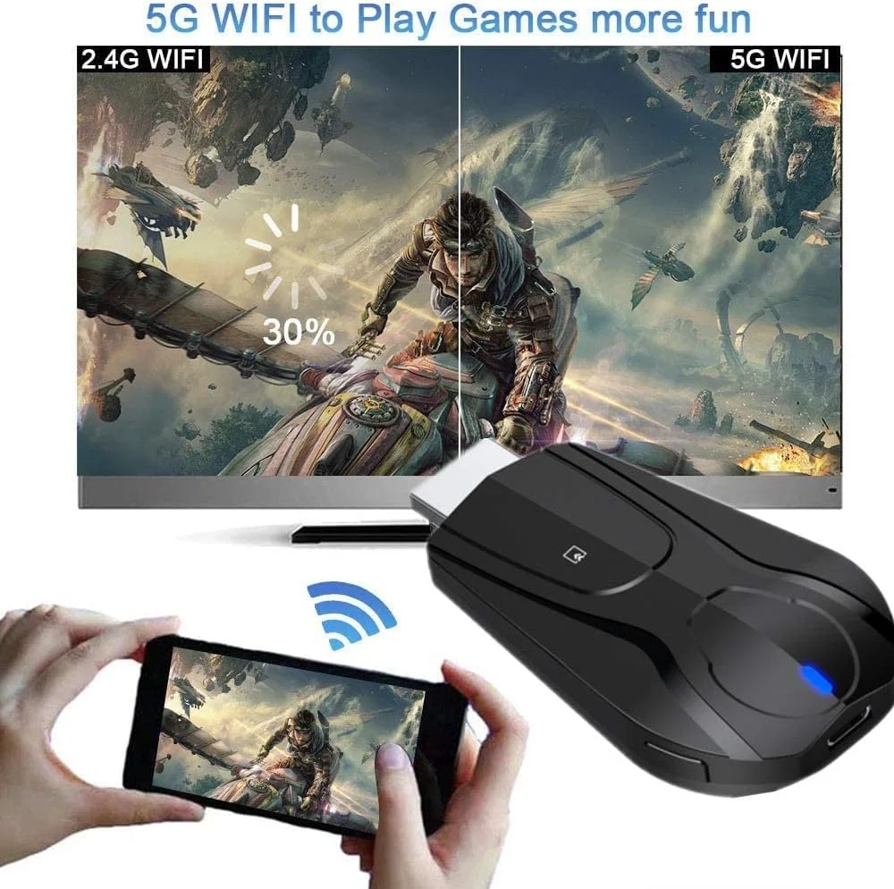 دانگل نمایشگر بی‌سیم MAKINGTEC، گیرنده نمایشگر قابل حمل وای‌فای 2.4G با کیفیت 1080P HDMI، سازگار با انتقال تصویر از تلفن به تلویزیون و پروژکتور، پشتیبانی از M-iracast Airplay DLNA