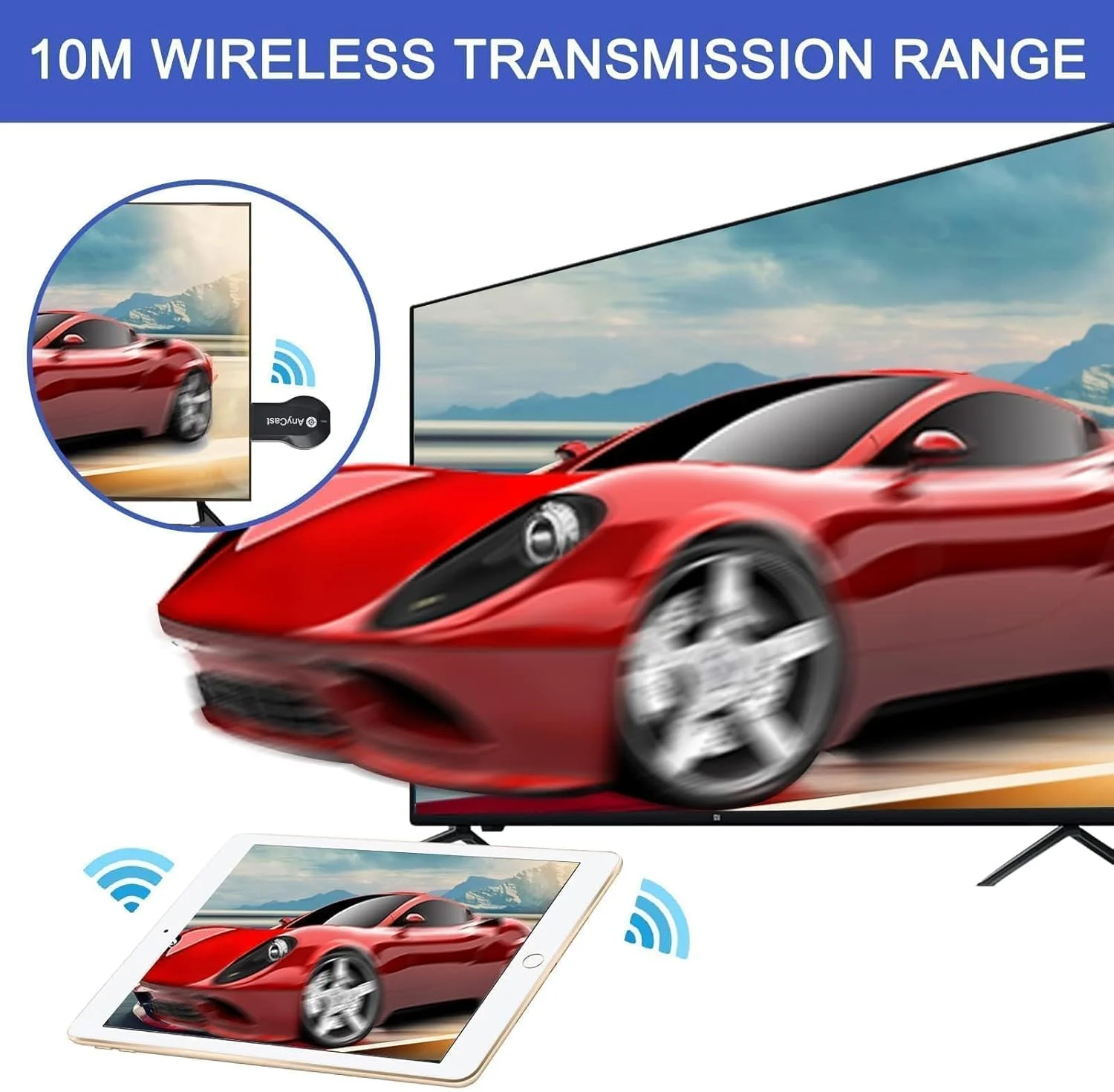 دانگل انتقال تصویر وایرلس HDMI مدل MAKINGTEC - گیرنده وای فای 1080P برای انتقال صفحه نمایش موبایل به تلویزیون/پروژکتور، پشتیبانی از ویندوز، اندروید، مک و iOS