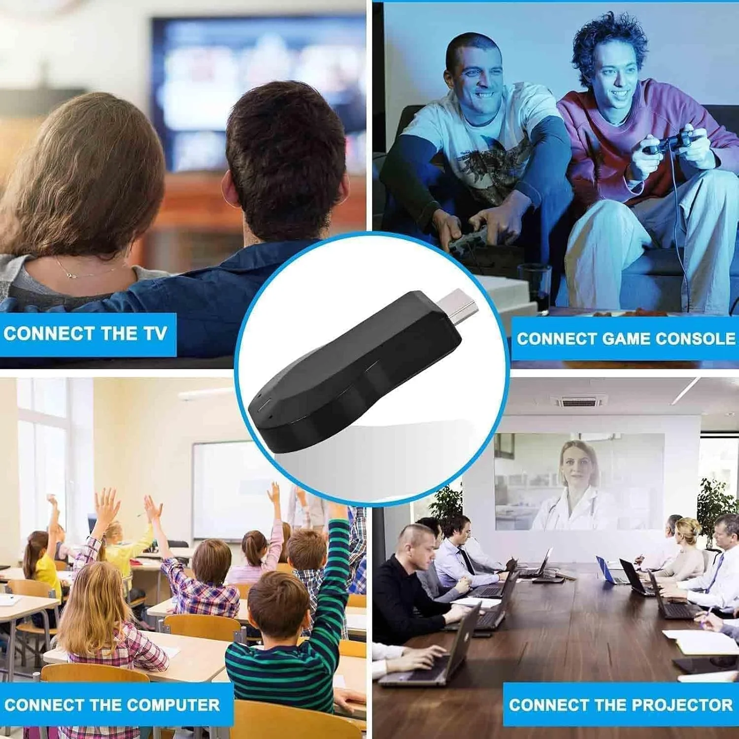 دانگل انتقال تصویر وایرلس HDMI مدل MAKINGTEC - گیرنده وای فای 1080P برای انتقال صفحه نمایش موبایل به تلویزیون/پروژکتور، پشتیبانی از ویندوز، اندروید، مک و iOS