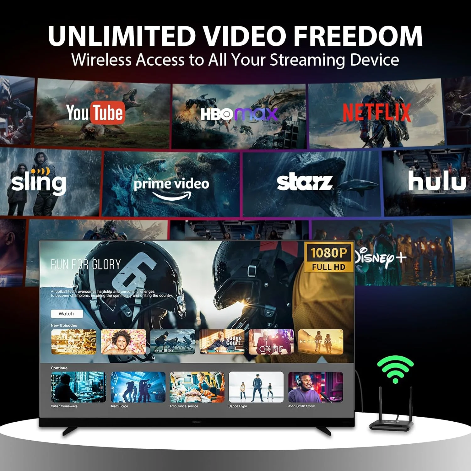 فرستنده و گیرنده بی‌سیم HDMI پاکیت، دارای خروجی HDMI Loop-Out، توسعه دهنده ریموت IR، برد 200 متر، 1 فرستنده به 4 گیرنده، 1080P 60HZ، پخش ویدیو از STB، لپ تاپ، PC، نتفلیکس، یوتیوب به تلویزیون، پروژکتور