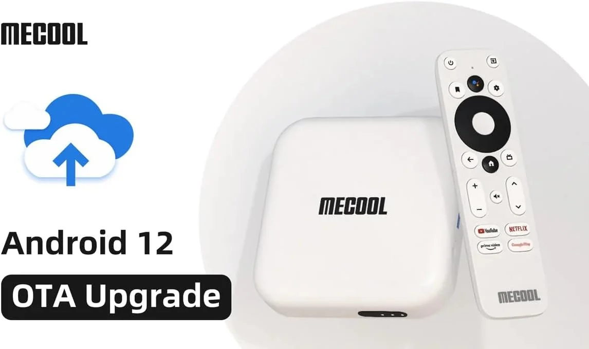 اندروید باکس اورجینال MECOOL KM2 اندروید 12.0، کیفیت 4K HDR، رم 2 گیگابایت، رام 8 گیگابایت، دارای گواهینامه 4K نتفلیکس، دستیار گوگل با کنترل از راه دور صوتی