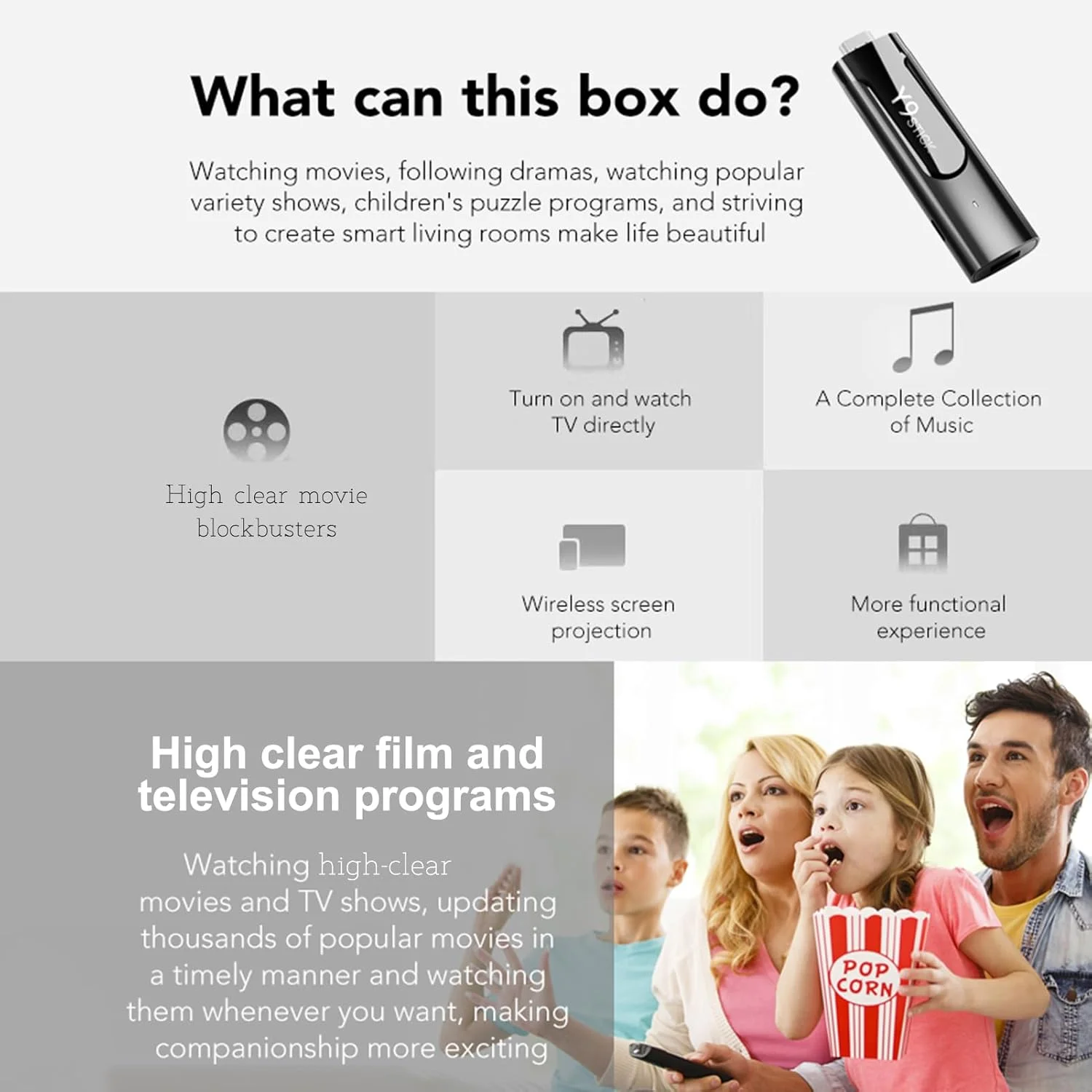 تی وی استیک با عملکرد کم مصرف، پخش جریانی 4K با HDR 10 بیتی، کنترل از راه دور بی سیم با عملکرد صوتی، پشتیبانی از WiFi، جدیدترین سیستم عامل Android 11، کنترل صوتی برای سرگرمی خانگی و استفاده تجاری yunnstore