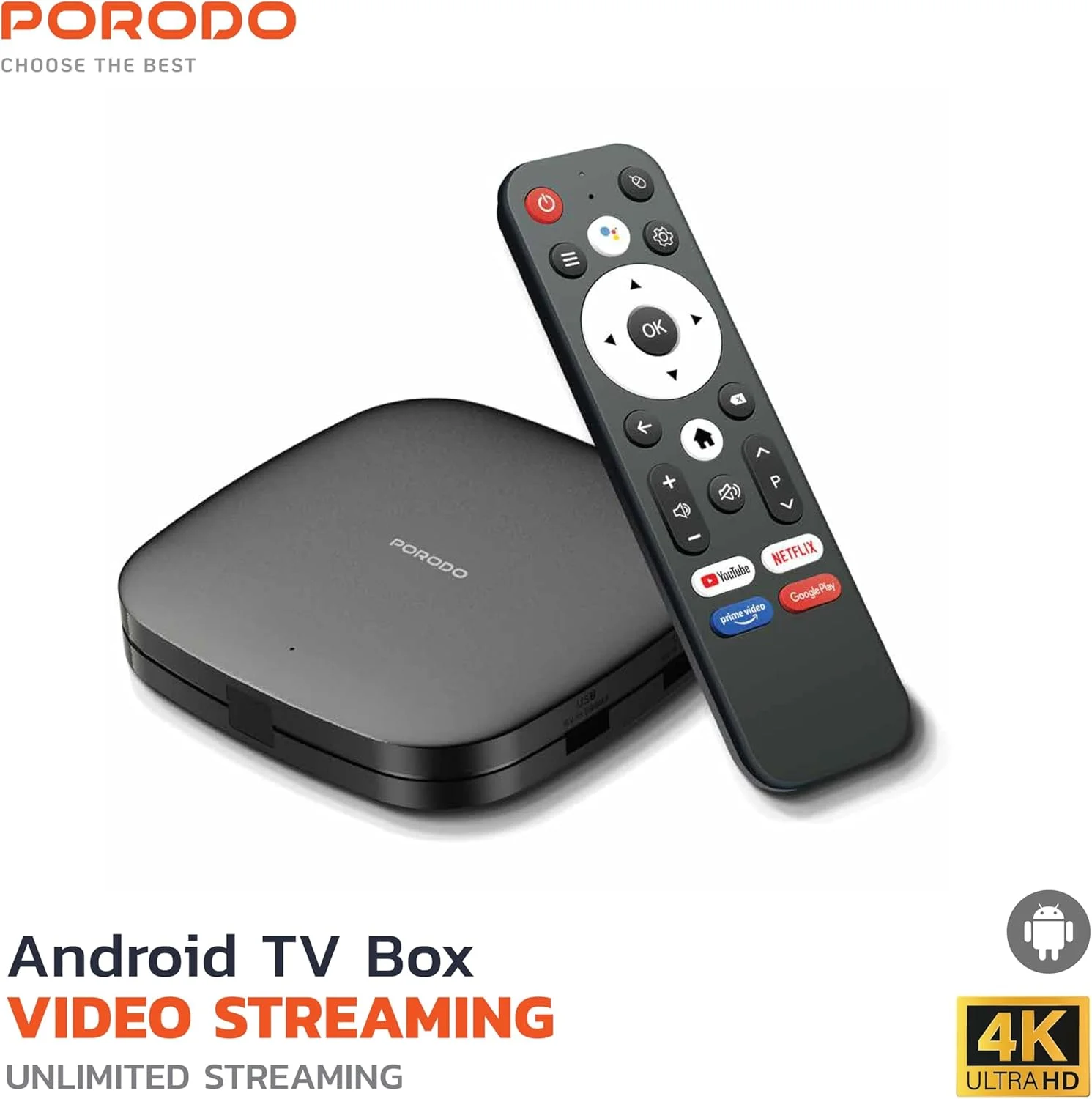 اندروید باکس تلویزیون پورودو، 1080p Full HD، رم 2 گیگابایتی، حافظه 8 گیگابایتی، کنترل صوتی، کنترل از راه دور بلوتوث BLE، پردازنده چهار هسته ای، اندروید 9، وای فای 5G دو بانده، HDMI، USB، LAN، خروجی AV، سرگرمی خانگی - مشکی اندروید باکس تلویزیون پورودو، 1080p Full HD، رم 2 گیگابایتی، حافظه 8 گیگابایتی، کنترل صوتی، کنترل از راه دور بلوتوث BLE، پردازنده چهار هسته ای، اندروید 9، وای فای 5G دو بانده، HDMI، USB، LAN، خروجی AV، سرگرمی خانگی - مشکی