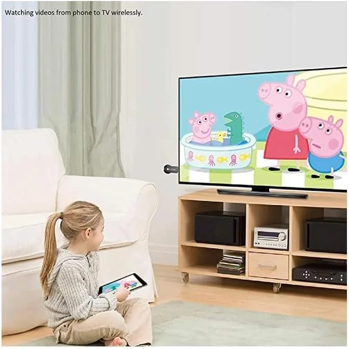 آداپتور وایرلس HDMI وای فای FBS® (M9-Plus) با کیفیت 1080P (آداپتور گیرنده تلویزیون) و (دانگل Airplay) و (انعکاس صفحه نمایش) و (پشتیبانی از Miracast/Airplay DLNA از تلفن به تلویزیون) مشکی (M9-Plus)