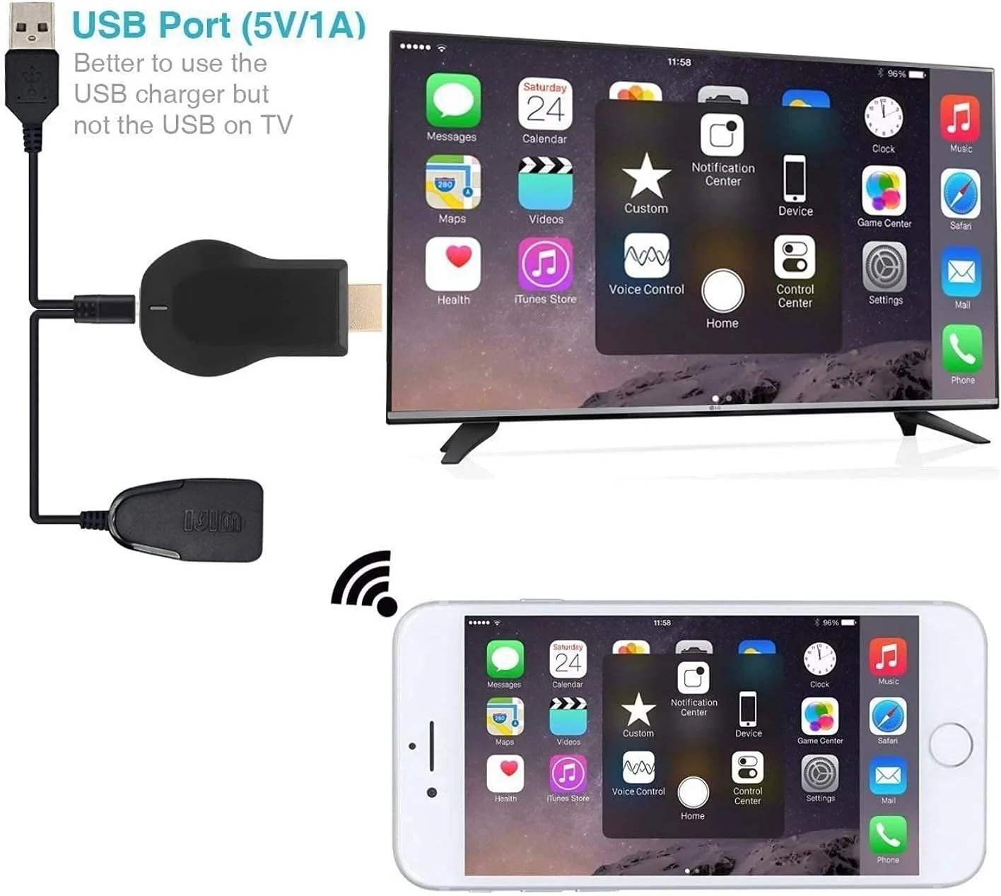آداپتور HDMI بی سیم نمایشگر وای فای V88R® M9 (دانگل MIRACAST مدل M9) آداپتور HDMI بی سیم نمایشگر وای فای V88R® M9 (دانگل MIRACAST مدل M9)
