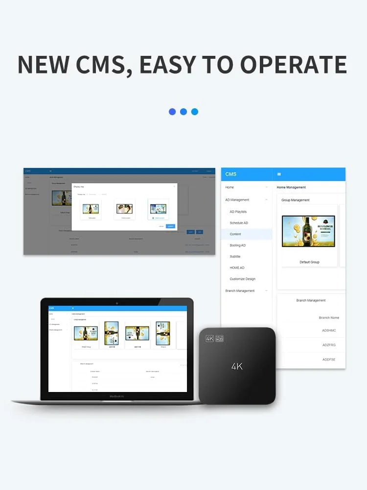 جعبه پخش کننده تبلیغات دیجیتال Lunzn YM05، پخش کننده رسانه تبلیغاتی تجاری برای کسب و کار، قابل حمل، تبلیغات قابل تنظیم، ورودی HDMI، دارای WiFi، پخش USB جعبه پخش کننده تبلیغات دیجیتال Lunzn YM05، پخش کننده رسانه تبلیغاتی تجاری برای کسب و کار، قابل حمل، تبلیغات قابل تنظیم، ورودی HDMI، دارای WiFi، پخش USB