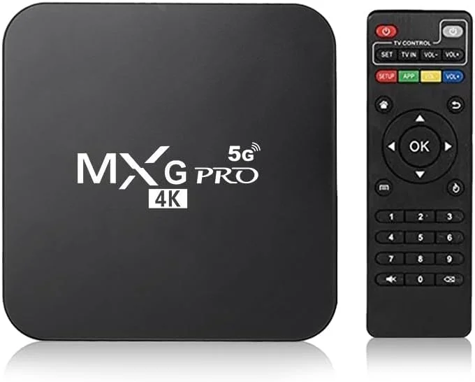 پخش کننده رسانه هوشمند Pro 5G Android 13.1 TV Box - با 1 گیگابایت رم، 8 گیگابایت رام، پشتیبانی از H.265 HD، پشتیبانی از 3D، وای فای دو بانده و پردازنده چهار هسته ای.