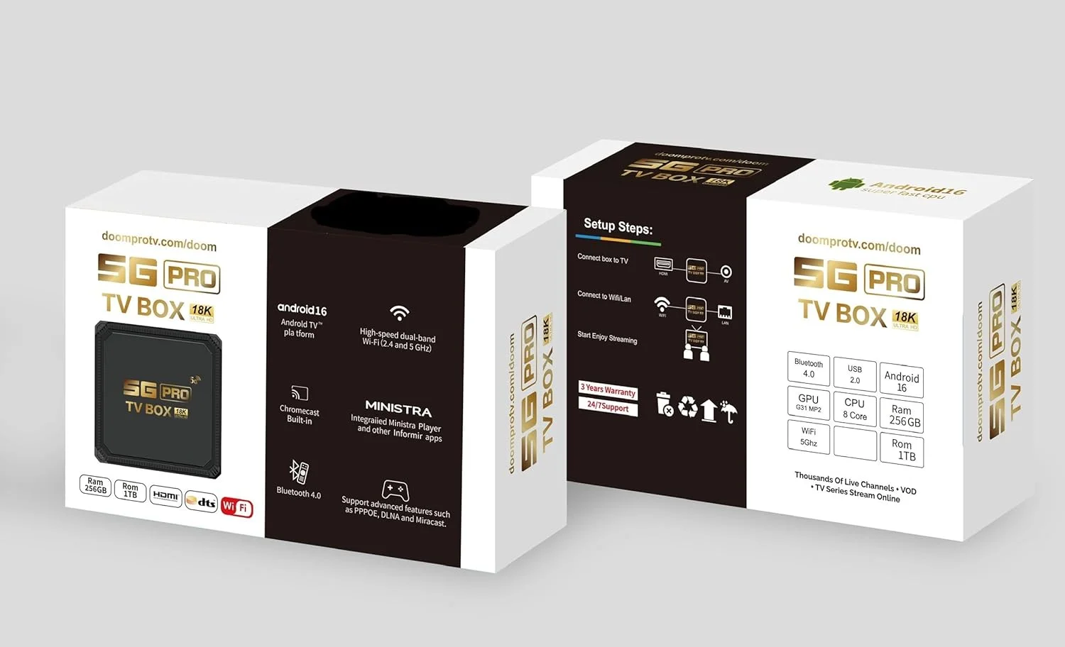 باکس تلویزیون 5G Pro Ultra HD 2025: رم 256 گیگابایتی، رام 1 ترابایتی، رزولوشن 18K UHD + اشتراک رایگان 1 ساله