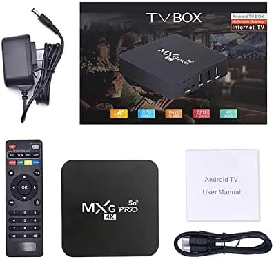 پخش کننده رسانه هوشمند Pro 5G Android 13.1 TV Box - با 1 گیگابایت رم، 8 گیگابایت رام، پشتیبانی از H.265 HD، پشتیبانی از 3D، وای فای دو بانده و پردازنده چهار هسته ای.