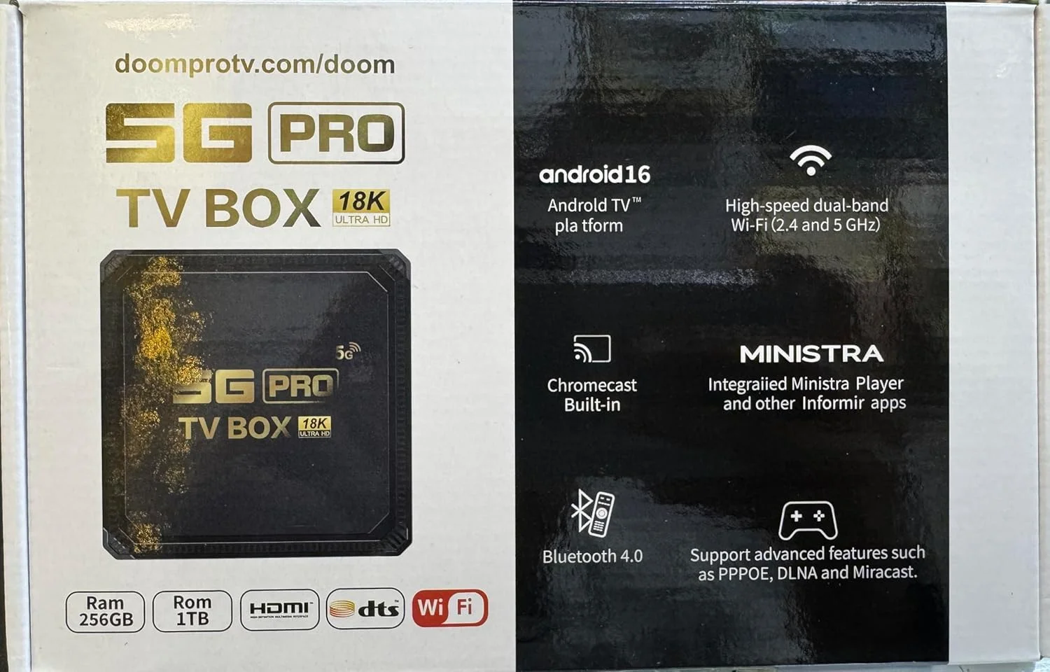 باکس تلویزیون 5G Pro Ultra HD 2025: رم 256 گیگابایتی، رام 1 ترابایتی، رزولوشن 18K UHD + اشتراک رایگان 1 ساله