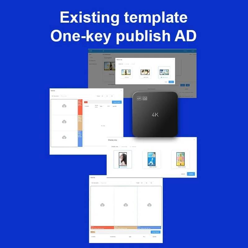 پخش کننده تابلوی اعلانات دیجیتال هوشمند با نرم افزار رایگان CMS، پخش خودکار پایدار 24 ساعته در 7 روز هفته، تبدیل تلویزیون به نمایشگر LCD، پخش کننده رسانه تبلیغاتی اندروید 4K (YM05)