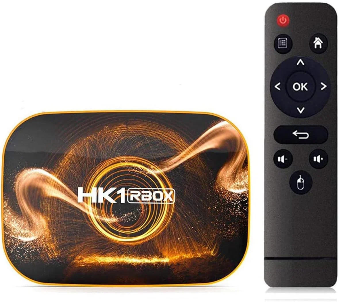 باکس تلویزیون اندروید 10.0 LIROM HK1 RBOX، پردازنده چهار هسته ای 64 بیتی RK3318 Cortex-A53، پردازنده گرافیکی Mali-450، وای فای دوگانه 2.4G/5Ghz BT4.0 3D 4K Ultra HD USB 3.0 H.265، 4 گیگابایت رم + 128 گیگابایت حافظه داخلی