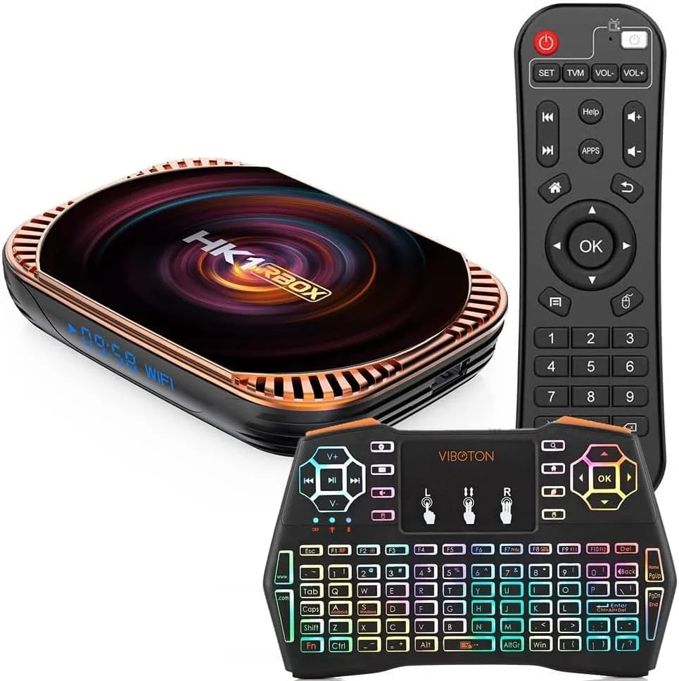 اندروید باکس LIROM Android 11.0 TV Box، نسخه ارتقا یافته 2022 HK1 RBOX X4 Smart Android Box Amlogic S905X4 64-Bit Quad Core Cortex-A55 CPU، بلوتوث 4.1 8K/4K UHD، وای فای 2.4G/5G، ست تاپ باکس، 4 گیگابایت + 128 گیگابایت