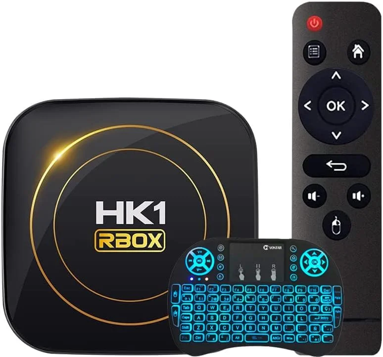 اندروید باکس SXGCH 2023 مدل 12.0 با 4 گیگابایت رم و 64 گیگابایت رام، اندروید باکس 4K با پردازنده Allwinnerh618، وای فای 6، وای فای 2.4G/5G، HDR10+، بلوتوث 5.0، اترنت 100M، USB 2.0 به همراه مینی کیبورد وایرلس، 4GB+32GB