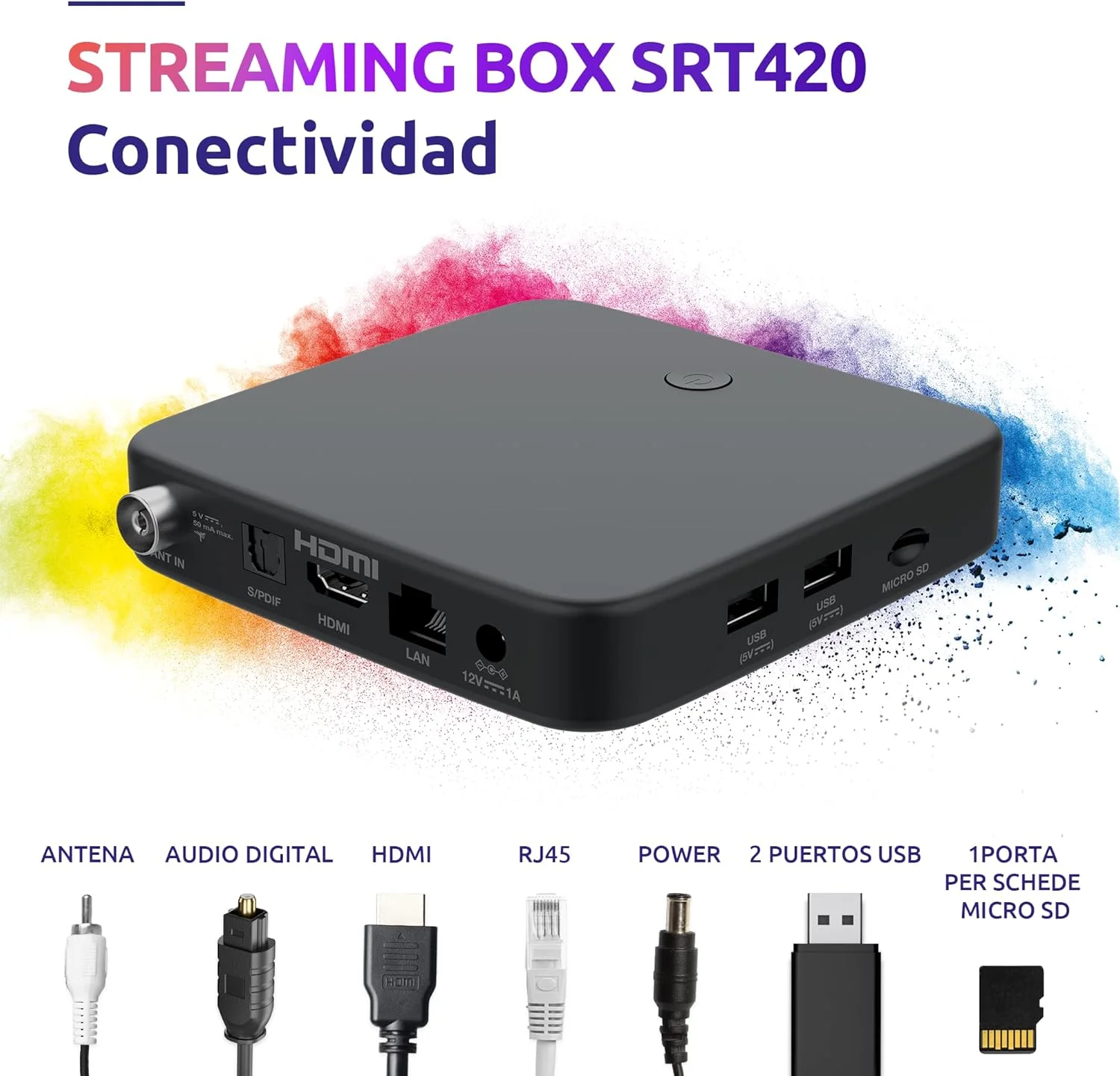 استریم باکس هیبریدی قدرتمند STRONG SRT420 اندروید TV+TNT، 4K، HDR، Dolby Vision، Dolby Atmos، Chromecast، دستیار صوتی گوگل، نتفلیکس، دیزنی پلاس، پرایم، وای فای، اترنت، بلوتوث