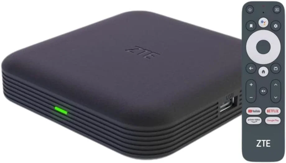 اندروید باکس 4K ZTE با اندروید TV 10 | وای فای | بلوتوث 5.0 | سازگار با کنترل صوتی دستیار گوگل | سازگار با Chromecast | سازگار با یوتیوب، نتفلیکس، پرایم ویدیو