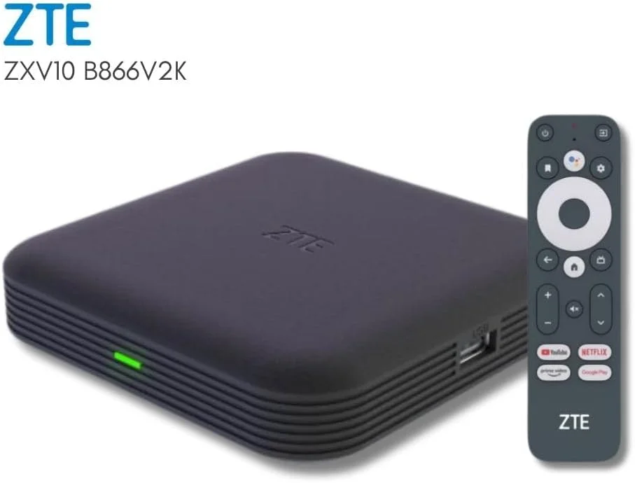 اندروید باکس 4K ZTE با اندروید TV 10 | وای فای | بلوتوث 5.0 | سازگار با کنترل صوتی دستیار گوگل | سازگار با Chromecast | سازگار با یوتیوب، نتفلیکس، پرایم ویدیو