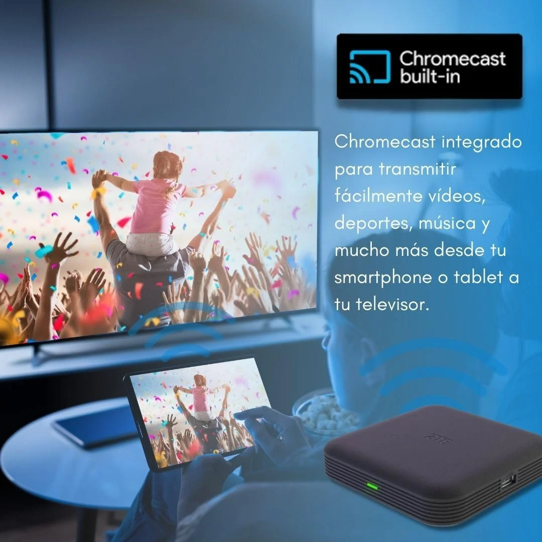 اندروید باکس 4K ZTE با اندروید TV 10 | وای فای | بلوتوث 5.0 | سازگار با کنترل صوتی دستیار گوگل | سازگار با Chromecast | سازگار با یوتیوب، نتفلیکس، پرایم ویدیو