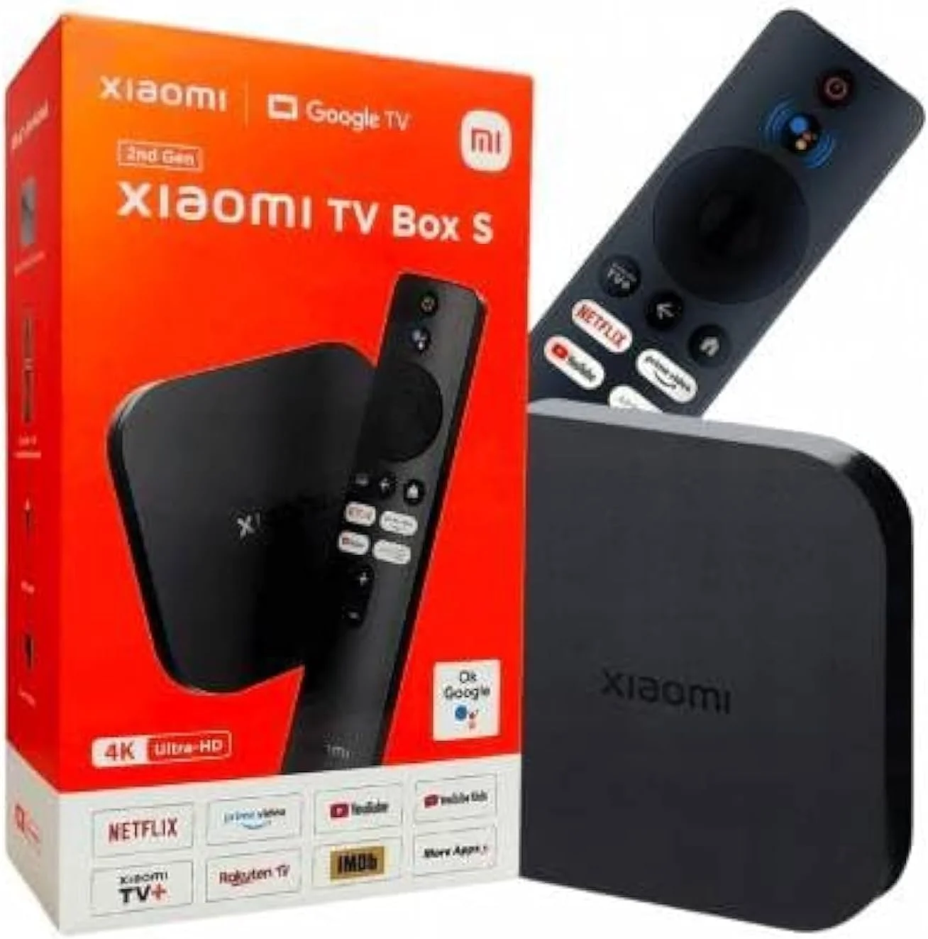 شیائومی Mi Box S (نسل دوم) با پخش کننده رسانه ای 4K Ultra HD | اتصال دو بانده | Google TV و Google Assistant و پشتیبانی از راه دور - مشکی