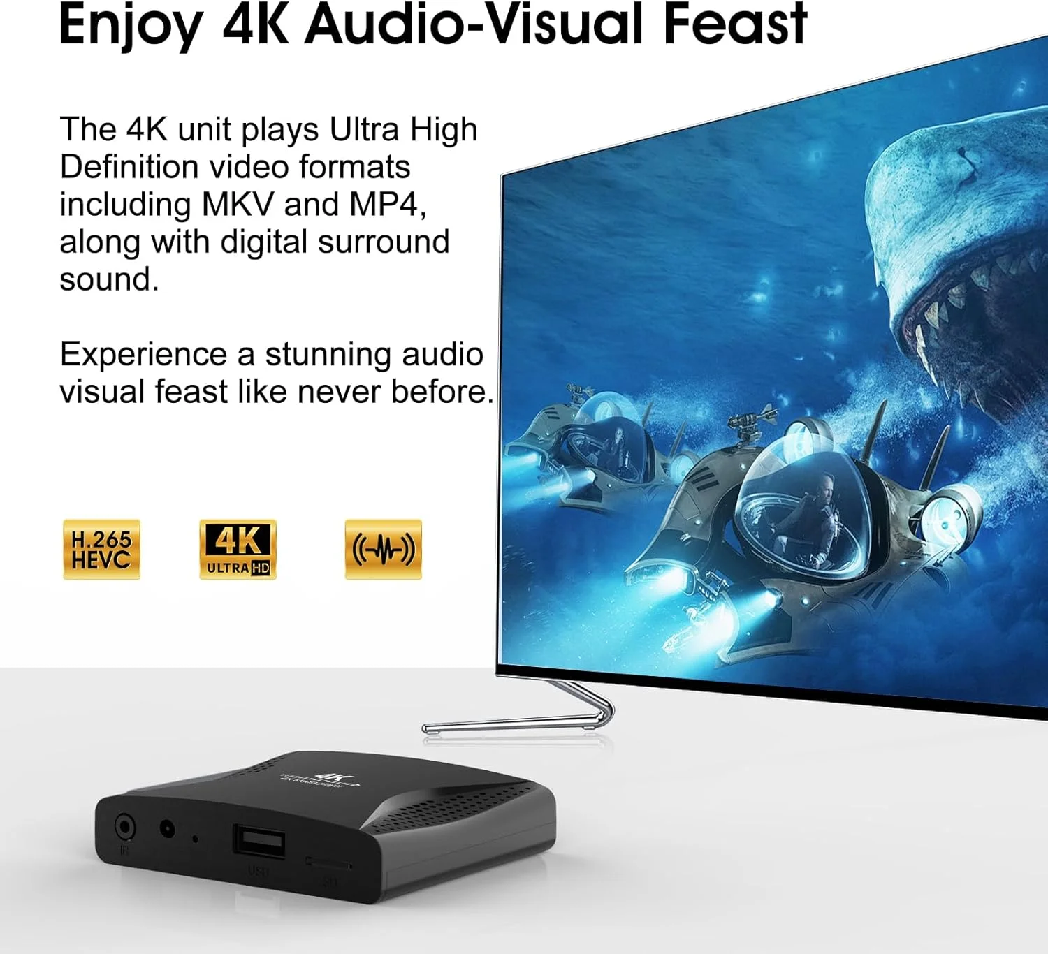 پخش کننده رسانه دیجیتال 4K Ultra-HD و 1080P زومکونم-زومکونم برای درایوهای USB و کارت های MicroSD، ساین دیجیتال، ویدیوهای H.265/HEVC H.264/AVC MP4 MKV، موسیقی MP3، عکس های JPG، خروجی 4K HDMI، AV آنالوگ، پخش خودکار پخش کننده رسانه دیجیتال 4K Ultra-HD و 1080P زومکونم-زومکونم برای درایوهای USB و کارت های MicroSD، ساین دیجیتال، ویدیوهای H.265/HEVC H.264/AVC MP4 MKV، موسیقی MP3، عکس های JPG، خروجی 4K HDMI، AV آنالوگ، پخش خودکار