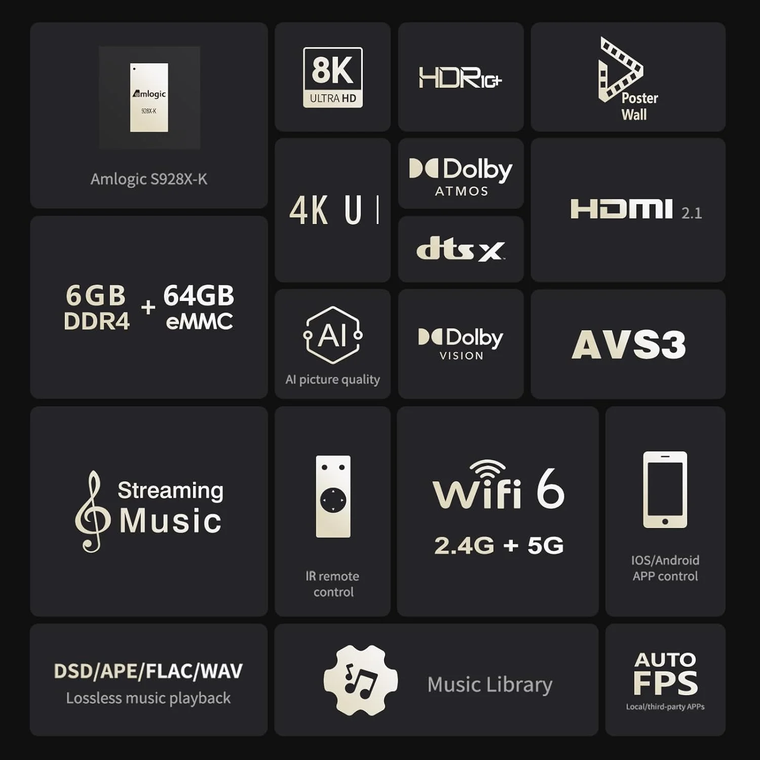 مدیا پلیر 8K زیدو Z30 PRO، پردازنده Amlogic S928X-K با 6 گیگابایت رم + 64 گیگابایت حافظه داخلی، DV، HDR10+، اندروید 11، BDMV/ISO، جایگاه هارد دیسک