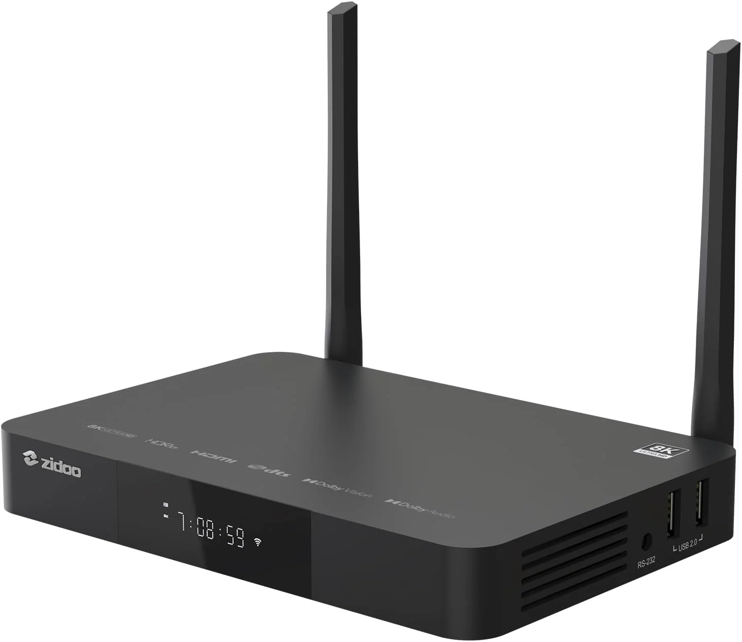 مدیا پلیر 8K HDR زی‌دو Z9X، سیستم عامل اندروید 11، پردازنده Amlogic S928X-K با 6 گیگابایت رم + 64 گیگابایت حافظه داخلی، موتور پردازش ویدئویی VPU و موتور پردازش تصویر VS10، پخش 4K Ultra HD Blu-ray، BDMV/ISO، برای پخش ویدئو و صدا