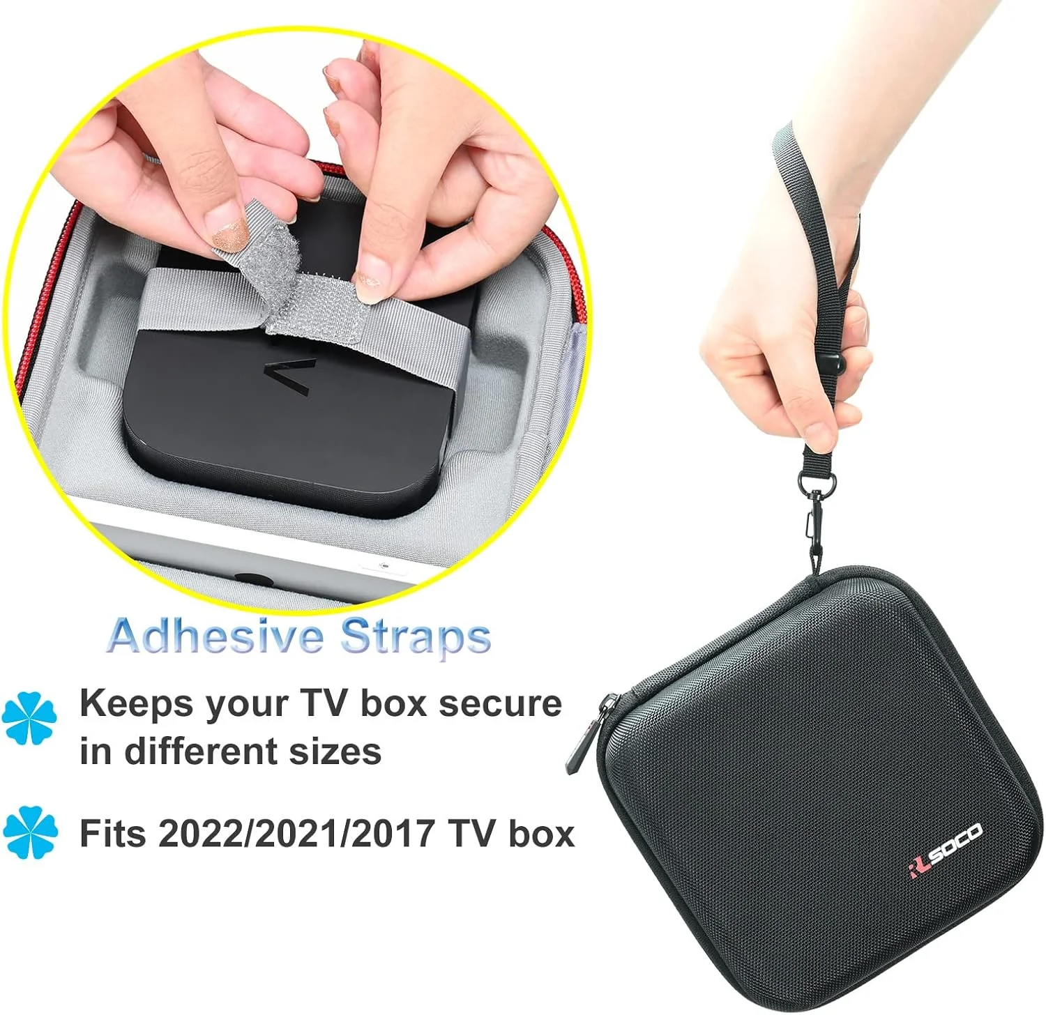 کیف سخت برای شیائومی Mi Box S TV (نسل دوم/اول) و Apple TV 4K (نسل سوم/دوم/اول) و Apple Streaming tv 4K Media Player از RLSOCO (فقط کیف)