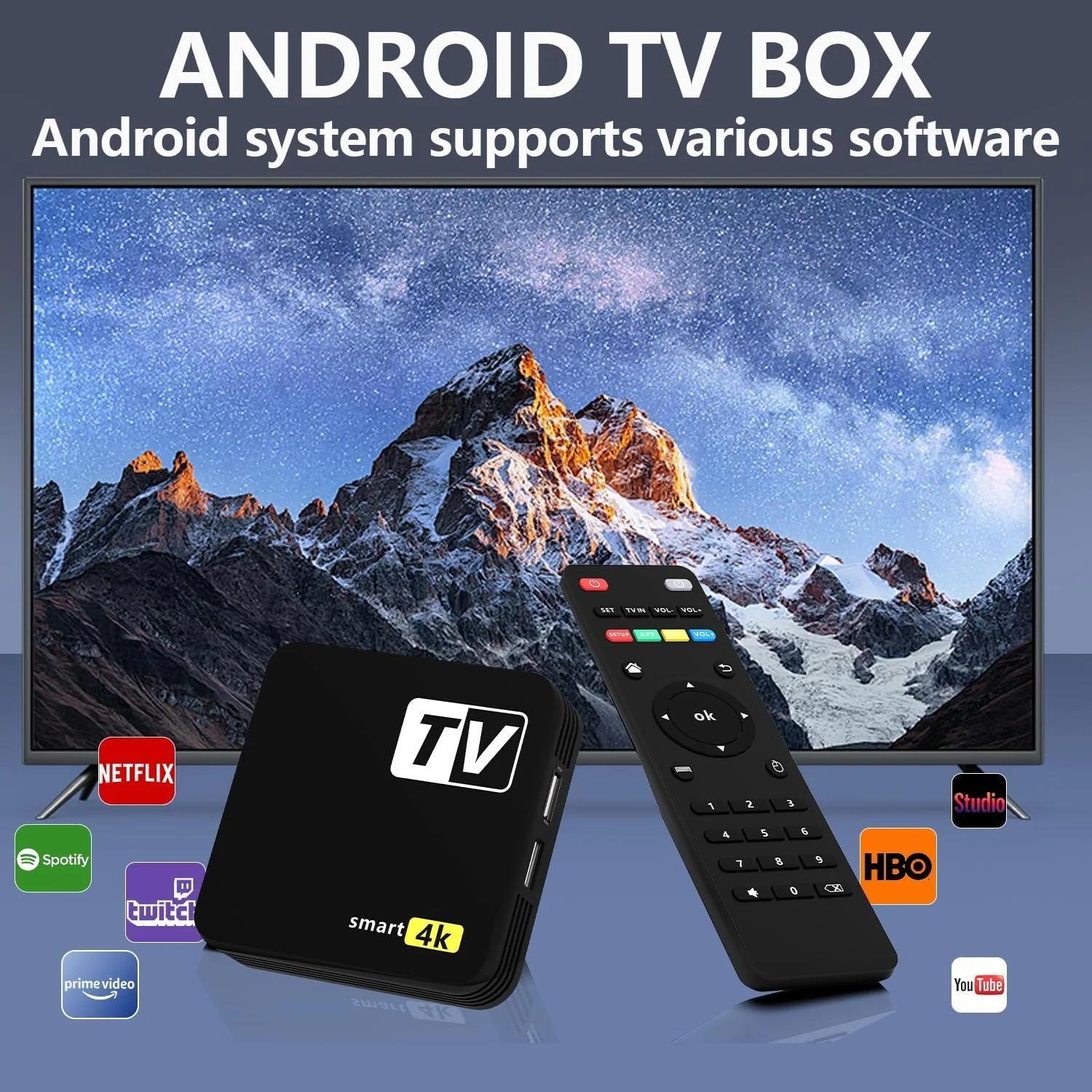 دستگاه پخش جریانی YFDSPSM 4K+ | HD/4K/HDR با کنترل از راه دور، کنترل تلویزیون، وای فای فوق العاده سریع و HDMI ممتاز - راه اندازی سریع و آسان