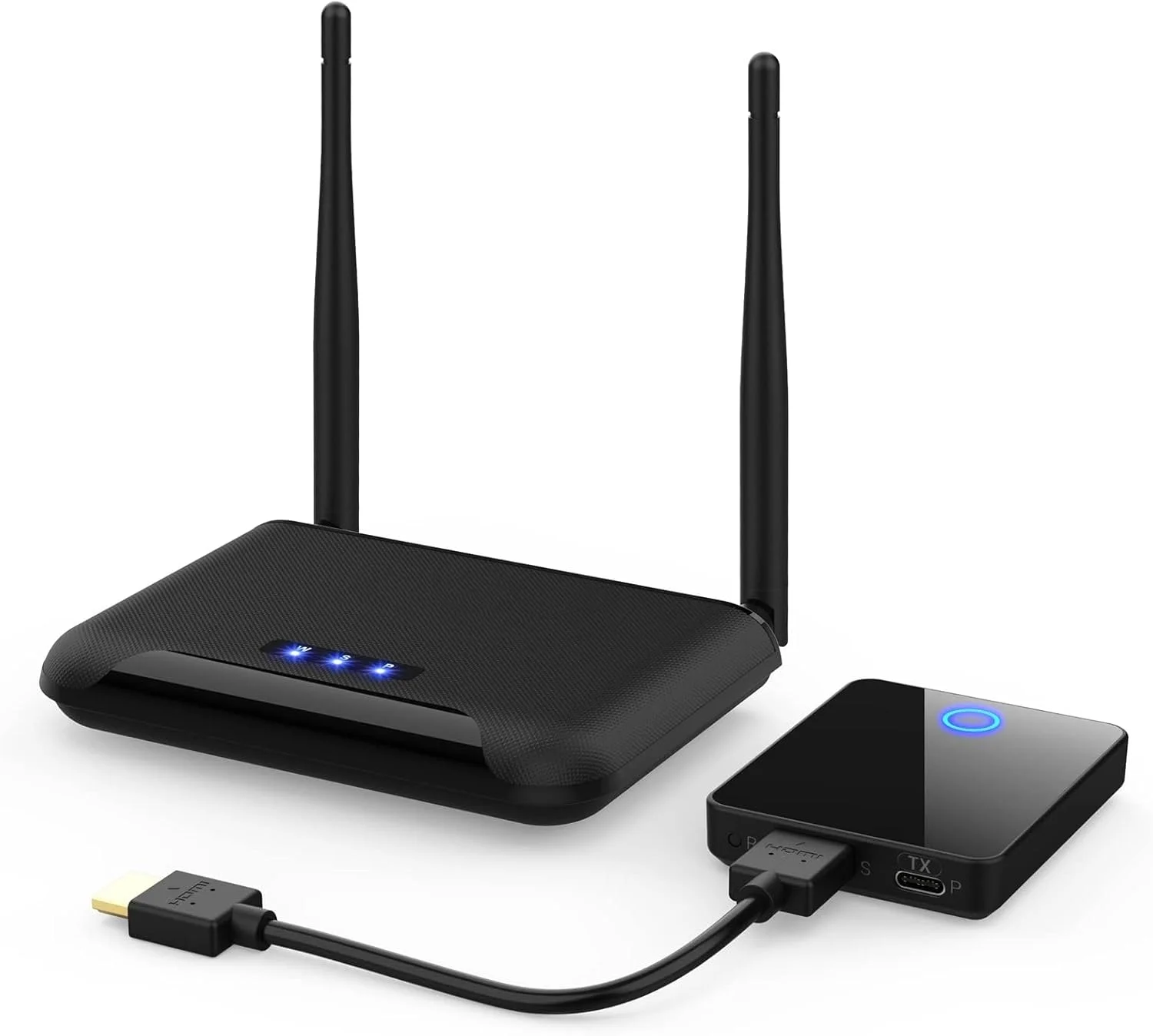 کیت توسعه دهنده HDMI بی سیم، گیرنده و فرستنده HDMI بی سیم 60 متری (196 فوت) پشتیبانی از 1080P@60 هرتز، پشتیبانی از 2.4/5 گیگاهرتز برای پخش ویدئو و صدا از لپ تاپ، دوربین، جعبه کابل به پروژکتور HDTV (813)