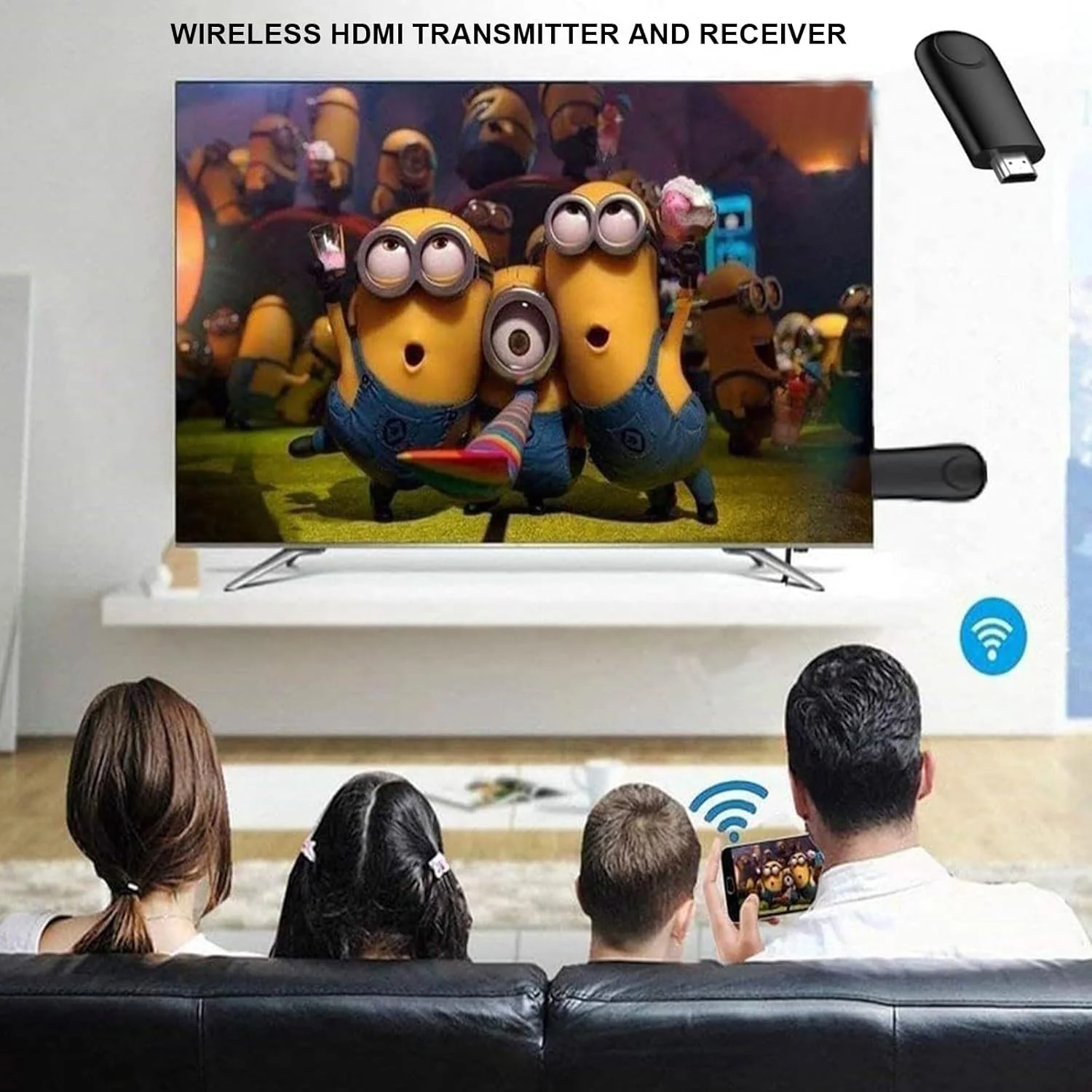 فرستنده و گیرنده HDMI بی‌سیم Wisfunlly، کیت توسعه‌دهنده HDMI بی‌سیم Plug & Play برای پخش ویدیو و صدا به مانیتور از لپ‌تاپ/رایانه شخصی/جعبه تلویزیون/پروژکتور آداپتور نمایشگر HDMI بی‌سیم 1080P