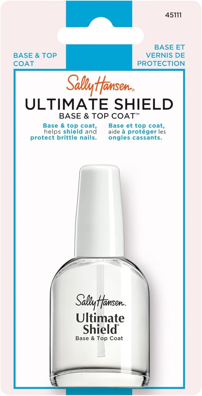 پایه و روکش نهایی محافظ سالی هانسن، ضد شکستگی، پایه ژل، لاک ناخن روکش، فرمول میکرو-پلیمری، محافظت از ناخن های شکننده در برابر لب پر شدن، پوسته پوسته شدن و محو شدن، 13 میلی لیتر