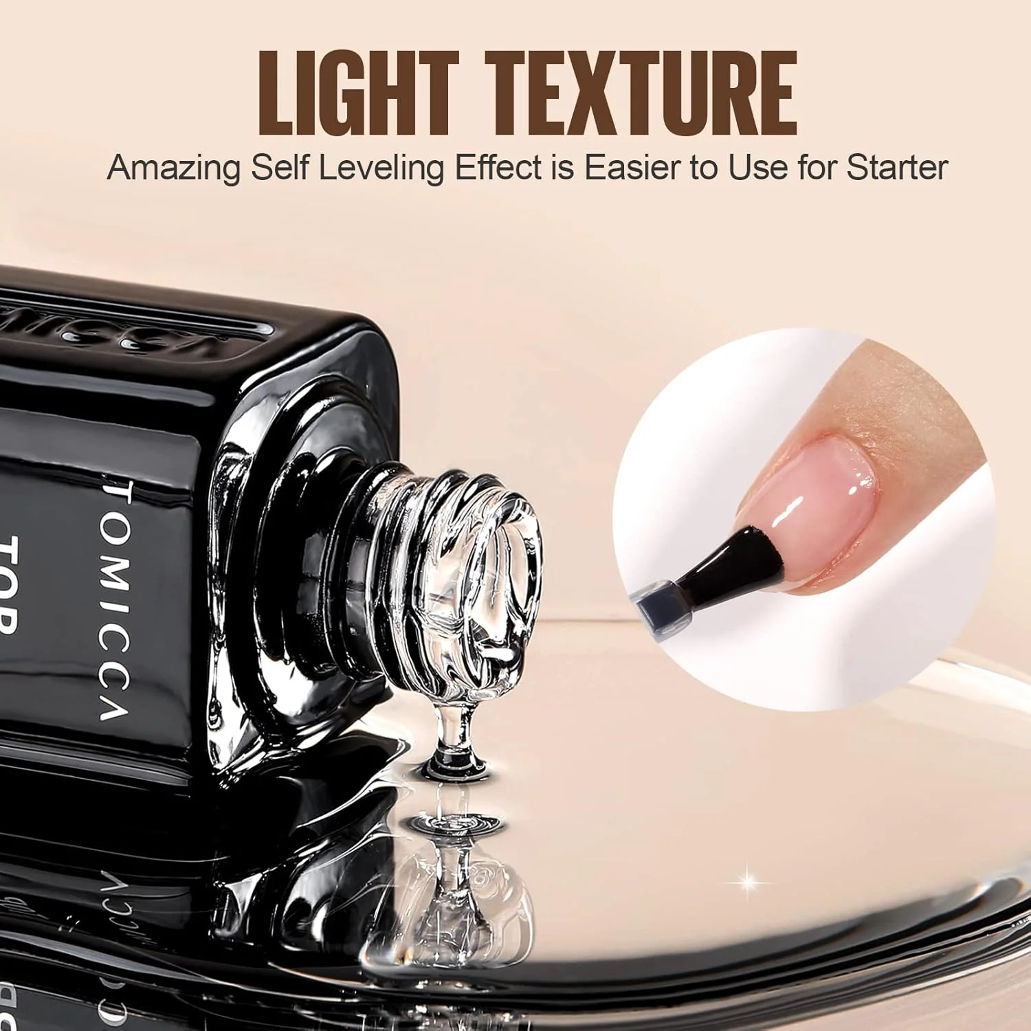 ست لاک ژل بیس کت و تاپ کت بدون نیاز به پاک کردن TOMICCA، 15 میلی لیتر، 2 عددی، با پوشش براق و ماندگاری طولانی، قابل برداشتن با خیساندن، پوشش براق، بیس کت و تاپ کت برای لاک ناخن
