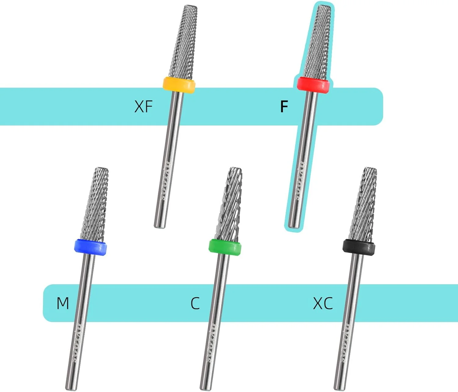 سر سوهان ناخن کاربید تنگستن باریک 5 در 1 HYTOOS، سایز 4 * 13 میلی متر، مناسب برای ریموو ژل و بیس، ابزار مانیکور برقی