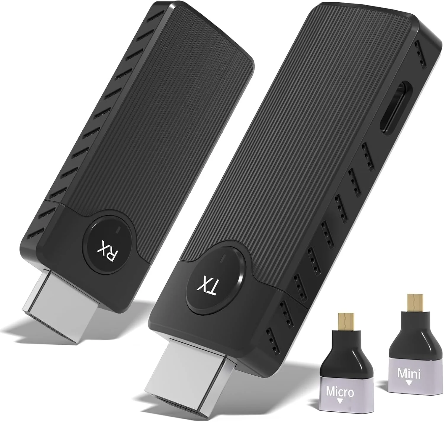 کیت فرستنده و گیرنده HDMI بی سیم، توسعه دهنده HDMI 1080P با قابلیت اتصال آسان با سیگنال 2.4G/5G برای لپ تاپ، کامپیوتر، تی وی باکس به تلویزیون های HD، مانیتور، پروژکتور (مشکی)