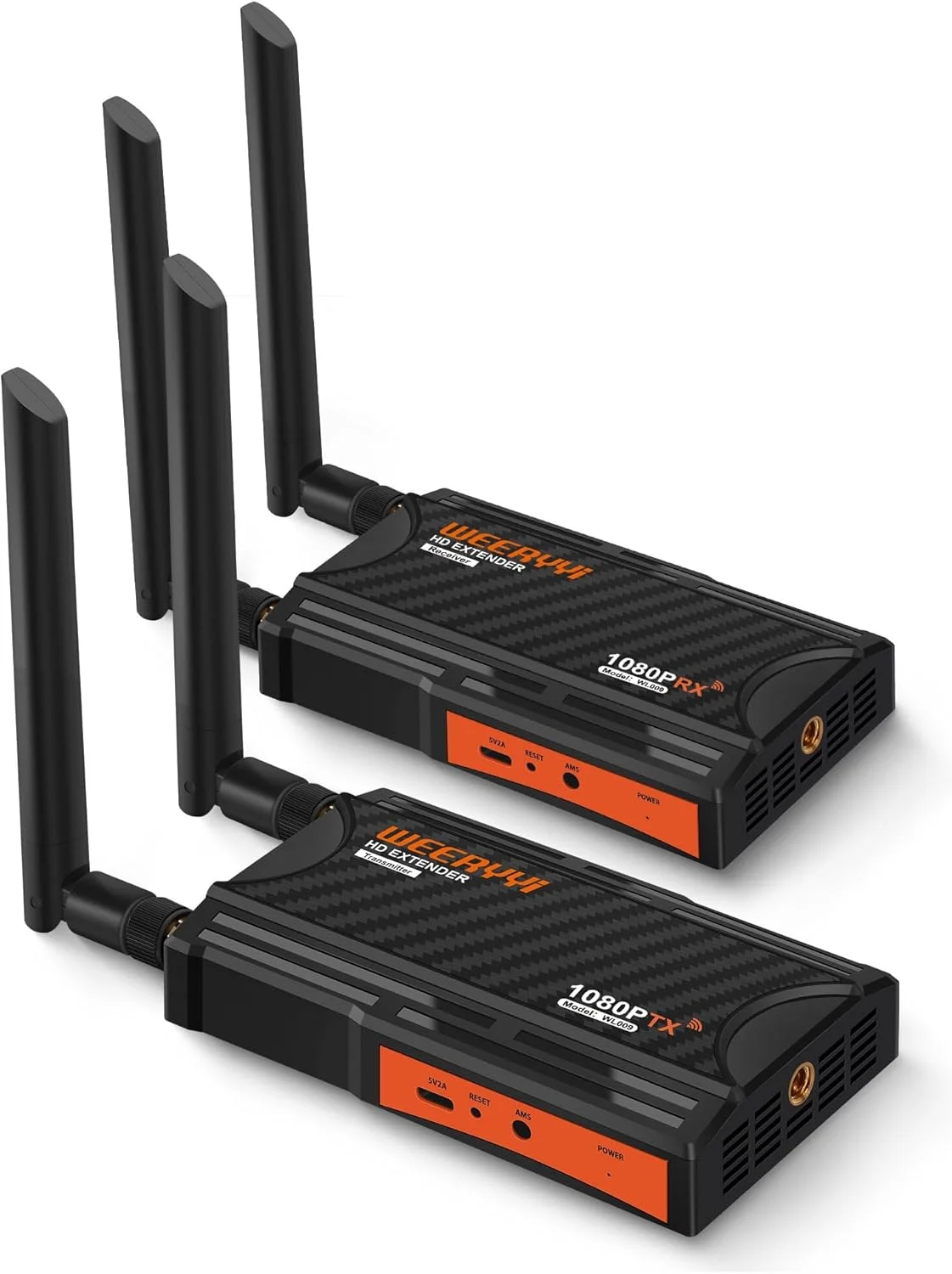 فرستنده و گیرنده HDMI بی سیم Weeryyi، کیت توسعه دهنده HDMI بی سیم با Loop-Out، پشتیبانی از IR، 2.4/5.8GHz 1080P Full HD 250M، برای دوربین DSLR، پروژکتور، لپ تاپ، کلیسا، دفتر کار خانگی