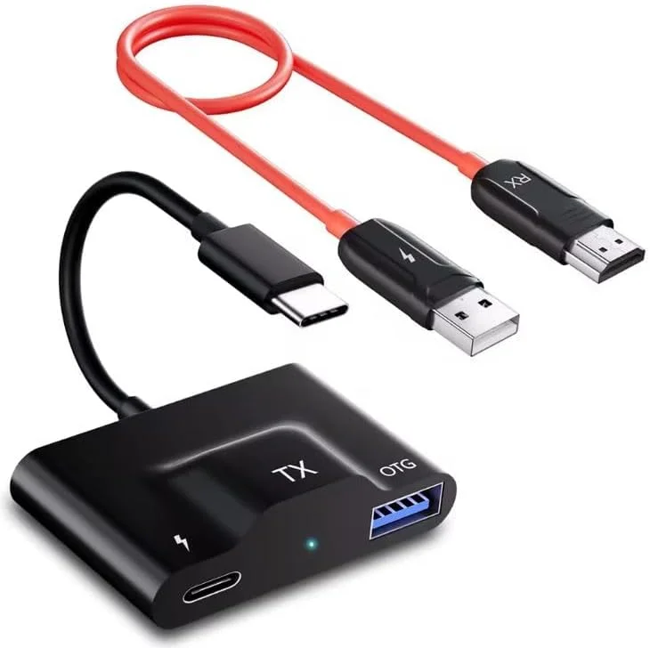 فرستنده و گیرنده HDMI بی سیم، USB-C به HDMI، انتقال تصویر 1080p HD، انتقال 5G، شارژ 65W PD