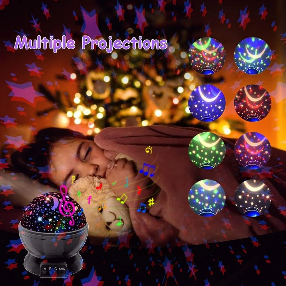 پروژکتور چراغ خواب آسمان پرستاره کودکانه KASTWAVE، چرخش 360 درجه، 4 LED، 8 تغییر رنگ، تغذیه از طریق USB، ایده آل برای اتاق خواب کودکان و دکوراسیون مهمانی پروژکتور چراغ خواب آسمان پرستاره کودکانه KASTWAVE، چرخش 360 درجه، 4 LED، 8 تغییر رنگ، تغذیه از طریق USB، ایده آل برای اتاق خواب کودکان و دکوراسیون مهمانی