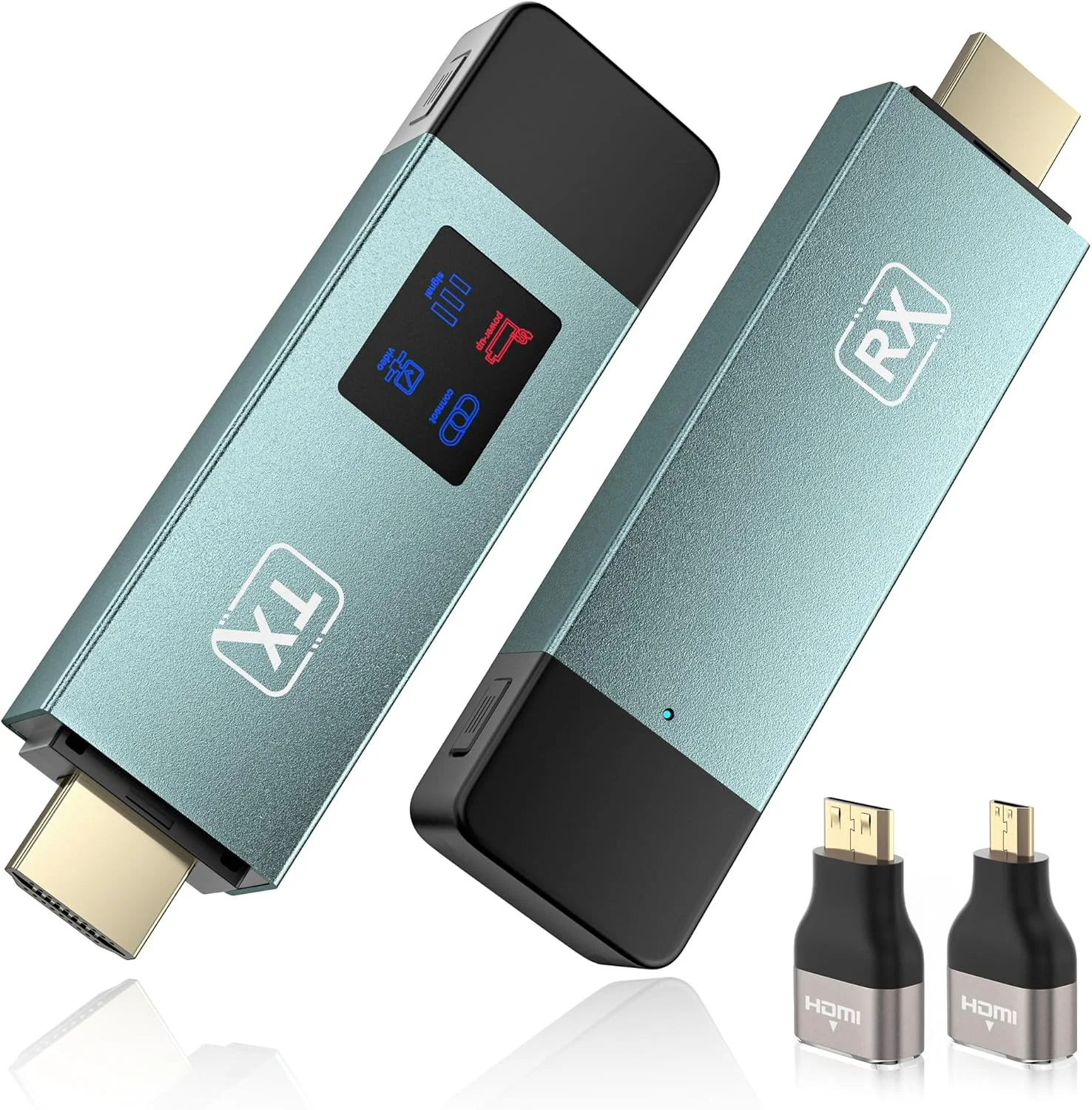 فرستنده و گیرنده HDMI بی‌سیم، توسعه دهنده HD بی‌سیم با قابلیت اتصال و پخش آسان، قابل حمل 2.4G/5G با صفحه نمایش LED، کیت HDMI بی‌سیم برای پخش ویدیو و صدا به مانیتور از لپ تاپ/کامپیوتر/جعبه تلویزیون/پروژکتور