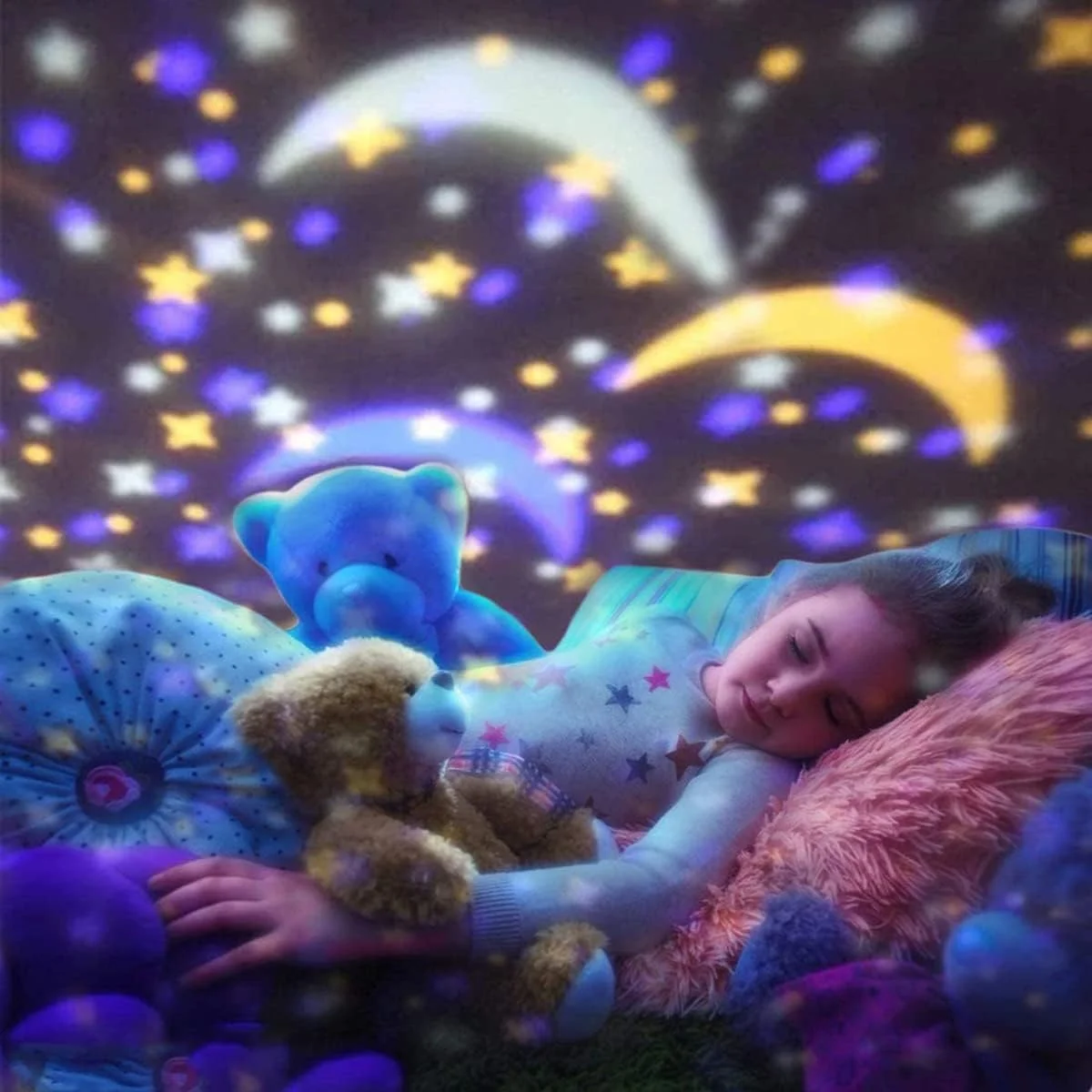 چراغ خواب کودکانه طرح آسمان پرستاره KASTWAVE، پروژکتور ستاره چرخان 360 درجه، چراغ رومیزی 4 LED با 8 رنگ قابل تغییر با کابل USB، مناسب برای اتاق خواب کودک و تزئینات مهمانی چراغ خواب کودکانه طرح آسمان پرستاره KASTWAVE، پروژکتور ستاره چرخان 360 درجه، چراغ رومیزی 4 LED با 8 رنگ قابل تغییر با کابل USB، مناسب برای اتاق خواب کودک و تزئینات مهمانی