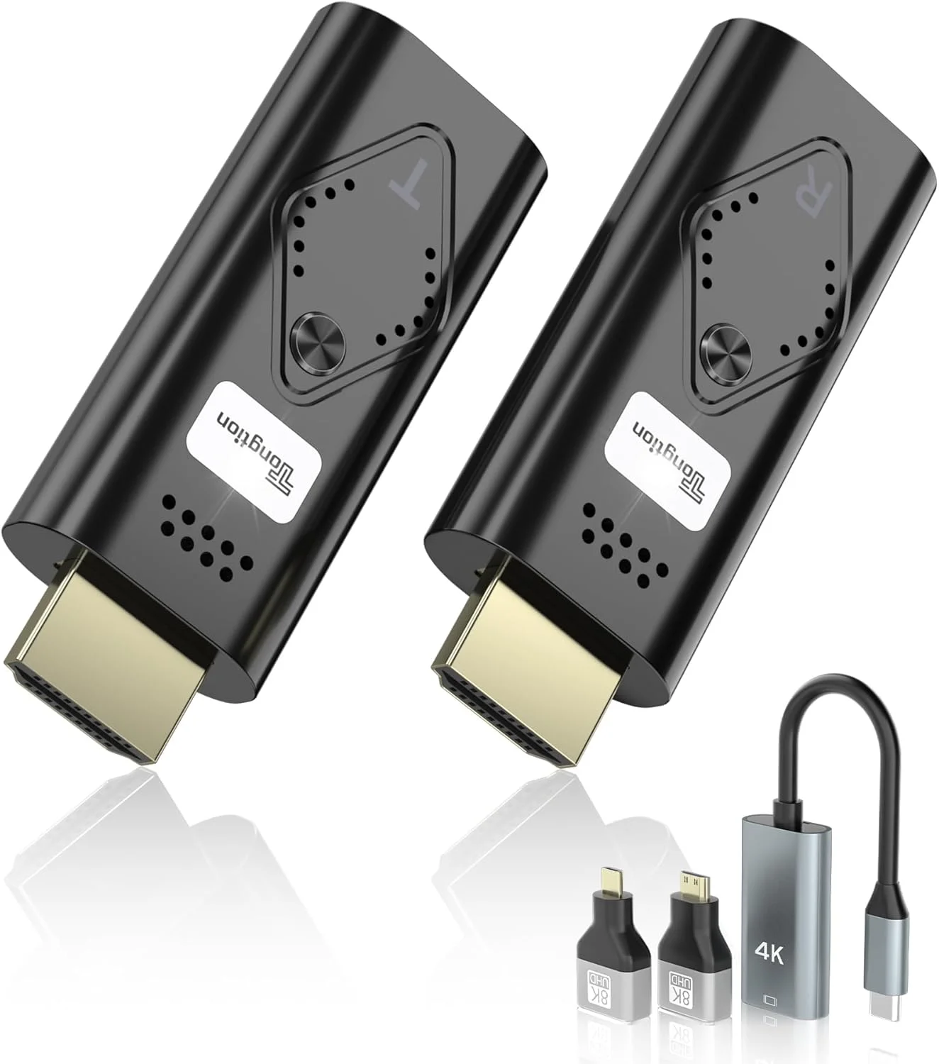 فرستنده و گیرنده HDMI بی‌سیم، کیت توسعه دهنده HDMI بی‌سیم 2.4G/5G قابل حمل، رمزگشایی 4K و 1080P برای پخش ویدیو و صدا به مانیتور از لپ تاپ/کامپیوتر/جعبه تلویزیون/پروژکتور (30 متر)