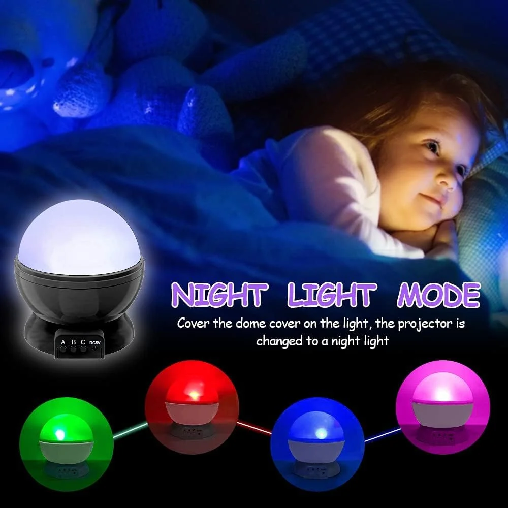 پروژکتور چراغ خواب آسمان پرستاره کودکانه KASTWAVE، چرخش 360 درجه، 4 LED، 8 تغییر رنگ، تغذیه از طریق USB، ایده آل برای اتاق خواب کودکان و دکوراسیون مهمانی پروژکتور چراغ خواب آسمان پرستاره کودکانه KASTWAVE، چرخش 360 درجه، 4 LED، 8 تغییر رنگ، تغذیه از طریق USB، ایده آل برای اتاق خواب کودکان و دکوراسیون مهمانی