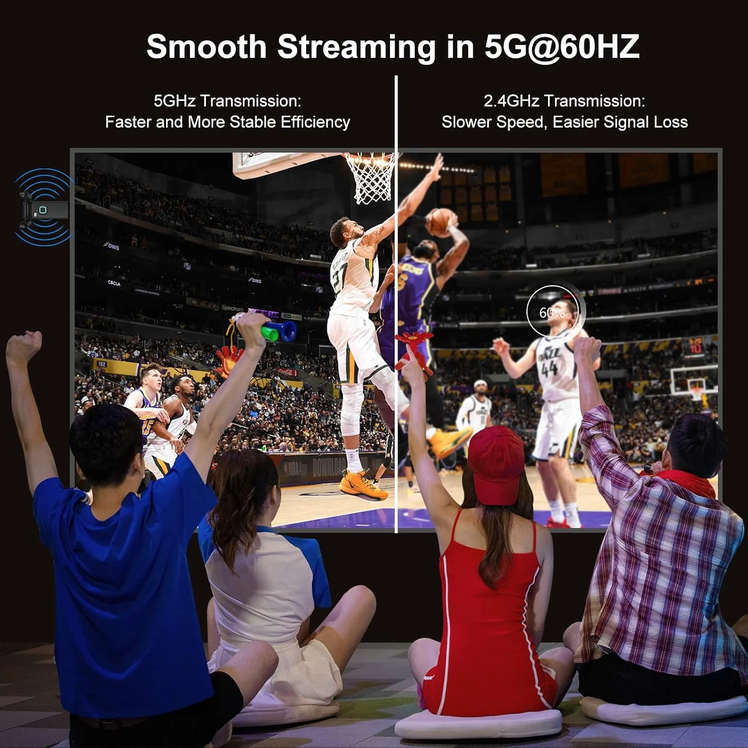 فرستنده و گیرنده HDMI بی‌سیم، آداپتور ریموت بی‌سیم HDMI با برد 50 متر، اتصال آسان، 2.4/5 گیگاهرتز برای پخش بی‌سیم ویدئو و صدا با کیفیت 1080P از لپ‌تاپ، گیرنده دیجیتال، دوربین، نتفلیکس به مانیتور/تلویزیون/تلفن