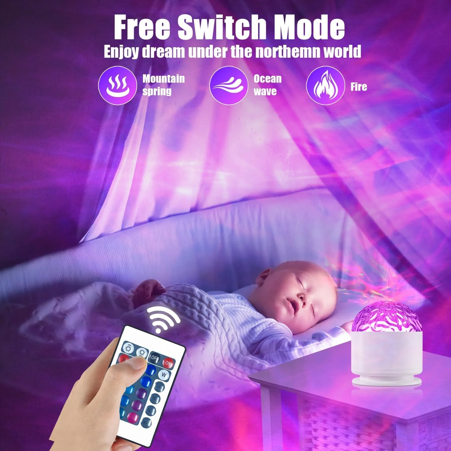 چراغ پروژکتور موج اقیانوس KASTWAVE، پروژکتور نورهای شمالی 16 رنگ با 30 حالت نورپردازی، پروژکتور سقفی موج اقیانوس با کنترل از راه دور، نورپردازی محیطی برای دکوراسیون اتاق چراغ پروژکتور موج اقیانوس KASTWAVE، پروژکتور نورهای شمالی 16 رنگ با 30 حالت نورپردازی، پروژکتور سقفی موج اقیانوس با کنترل از راه دور، نورپردازی محیطی برای دکوراسیون اتاق